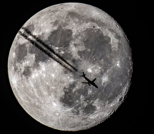 Crossing the Silent Disc moon transit astrophotography fine art print space wall art