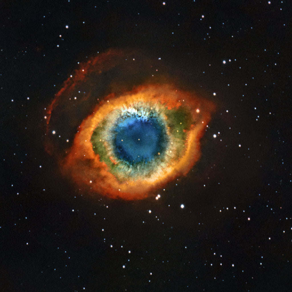 ye of the Ancients Helix Nebula astrophotography fine art print displayed in modern interior 