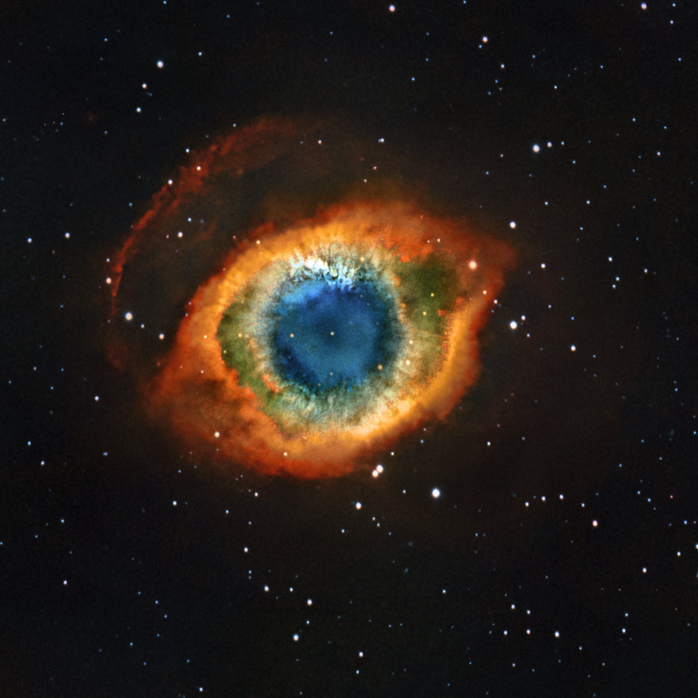 ye of the Ancients Helix Nebula astrophotography fine art print displayed in modern interior 