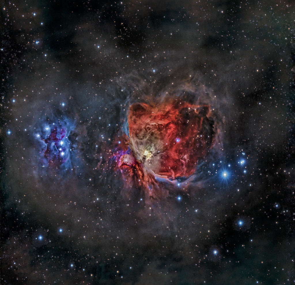 Orion Nebula M42fineart astrophotography print showing stellar nursery and glowing gas clouds forging new stars